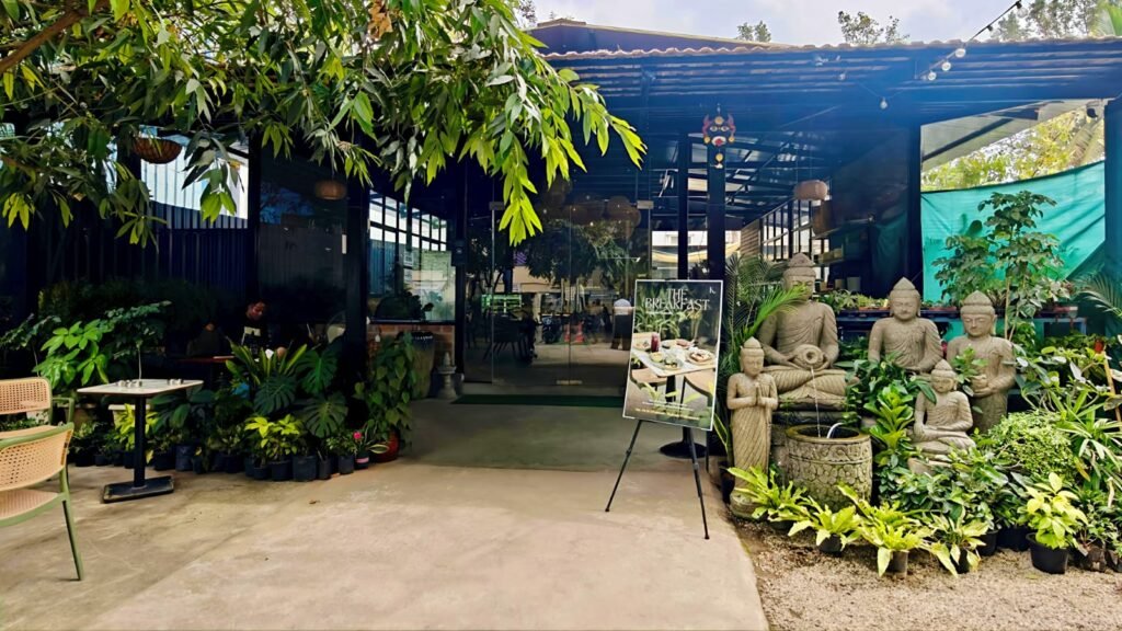 The green entrance of Cafe Kampu